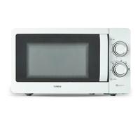 Tower T24042WHT Manual Microwave with Sleek Mirror Door, 800W, 20L, White & Chrome