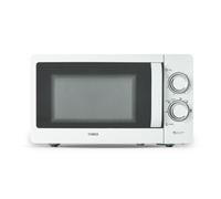 Tower T24042WHT Manual Microwave with Sleek Mirror Door, 800W, 20L, White & Chrome