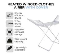 Tower T25003 Heated Winged Airer with Cover Silver