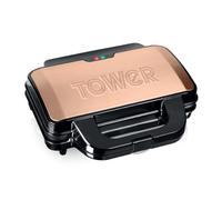 Tower Infinity T27013RG Deep Fill Sandwich Maker with Automatic Temperature Control and Non-Stick Coating, 900W, Rose Gold