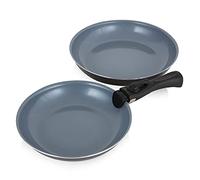 Tower T800203 Freedom 3 Piece Cookware Set with Ceramic Coating, Stackable Design and Detachable Handle, Graphite, Aluminium, Grey