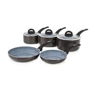 Tower Cerasure Cookware Set, 5 Piece, Ceramic Non-Stick, Induction Safe In Metallics Metallics