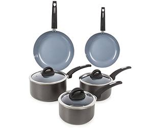Tower T80303 Cerasure 5 Piece Pan Set with Non-Stick Coating, Suitable for all Hob Types Including Induction, Graphite