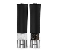 Tower T80400 Electric Salt and Pepper Mill, Stainless Steel, Black