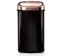 Tower T80904RB Kitchen Bin with Sensor Lid, Automatic Soft-Close, Manual Override, 58 Litre, Black and Rose Gold