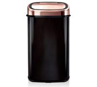Tower T80904RB Kitchen Bin with Sensor Lid, Automatic Soft-Close, Manual Override, 58 Litre, Black and Rose Gold