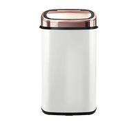 TOWER T80904RW Square Bin with Sensor in Rose Gold - Automatic Dustbin with Coated Surface to Protect Against Fingerprints - White and Rose Gold