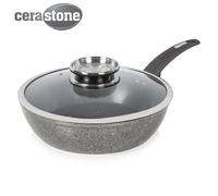 Tower T81202 Cerastone Induction Saute Pan, Non Stick Ceramic Coating, Easy to Clean, Dishwasher Safe, Graphite, 28cm
