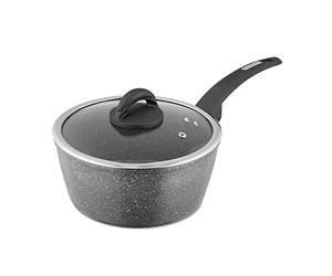 Tower T81219 Cerastone Forged Saucepan with Non-Stick Coating and Soft Touch Handle, Graphite, 22 cm