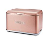 Tower T826014R Kitchen Bread Bin, Glitz Range, Coated Steel with Chrome Accents, Blush Pink, One Size