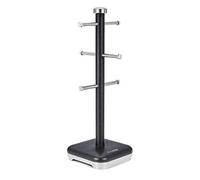 Tower T826016B Kitchen Tree, Glitz Range, 6 Cups Mug Stand, Steel, Noir, One Size