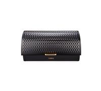Tower T826090Blk Empire Roll Top Bread Bin, Stainless Steel, Black And Brass Black