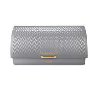 Tower T826090GRY Empire Roll Top Bread Bin, Stainless Steel, Grey and Brass, One Size