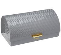 Tower T826090GRY Empire Roll Top Bread Bin, Stainless Steel, Grey and Brass, One Size