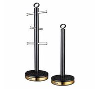 Tower T826092BLK Empire 6 Cup Mug Tree and Roll holder - Brand New