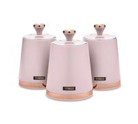 Tower T826131PNK Cavaletto Set of 3 Storage Canisters for Tea/Coffee/S