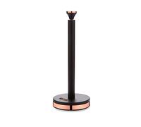 Tower T826133BLK Cavaletto Towel Pole Kitchen Roll Holder with Soft Underliner, Black and Rose Gold