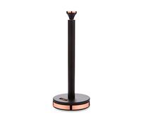 Tower T826133BLK Cavaletto Towel Pole Kitchen Roll Holder with Soft Underliner, Black and Rose Gold