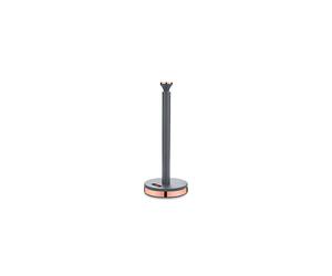 Tower T826133GRY Cavaletto Towel Pole Kitchen Roll Holder with Soft Underliner, Grey and Rose Gold