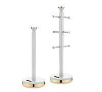Tower T826135WHT Cavaletto Towel Pole and Mug Tree Set - Optic White