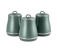 Tower T826176FOR Renaissance Set of 3 Storage Canisters for Coffee/Sugar/Tea & Other Loose Ingredients, 1.5L, Forest Green