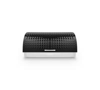 Tower T826206BLK Solitaire Bread Bin, Stainless Steel, Black