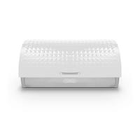 Tower T826206WHT Solitaire Roll Top Bread Bin, Stainless Steel, White, H19, W39, D27.5cm
