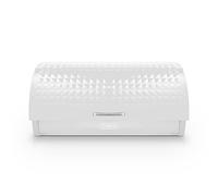Tower T826206WHT Solitaire Bread Bin, Silver stainless steel body, White lid