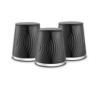 Tower T826220BLK Sonar Set of 3 Canisters, Tea/Coffee/Sugar & Other Loose Ingredients, 1.3L Capacity, Black