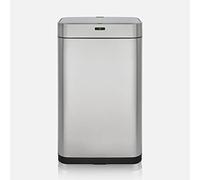 Tower T838001S Square Sensor Bin with Fingerprint Proof Coated Exterior, Steel, Capacity - 75 litres