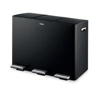 Tower T838021BLK Recycling Pedal Pin with three 15L Compartments, Carbon Steel Body, Three Inner Buckets, 45L, Black