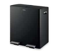 Tower Recycling Pedal Pin with Two Compartments 40L, Black