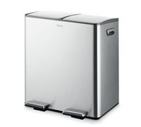 Tower T838022SS Recycling Pedal Bin, Two 20L Compartments with Removable Inner Buckets, Carbon Steel Body, 40L, Stainless Steel