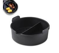 Tower T843094 Round Solid Silicone Tray with Divider, Black