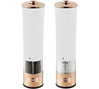 Tower T847003RW Electric Salt and Pepper Mills, Stainless Steel, White, 5.6 x 5.6 x 22.5 cm