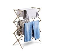 Tower T873020MSH 3 Tier Compact Airer with 11 Drying Rods, Racks for Shoes, Foldable Design, Anti-Slip Feet, Weight Capacity 10kg, Latte