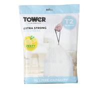 Tower T878001 75L Lemon Scented Heavy Duty Bin Liners, 20 Pack, White