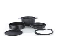 Tower Casserole Dish Precision 24cm – Cast Aluminium, Steamer Insert & Silicone Trivet – Black