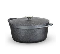 Tower T900192 Precision Casserole Dish with Aluminium Lid, Lightweight Cast Aluminium, 28cm, Black