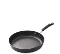 Tower Precision 30cm Stone Coated Frying Pan with Black Diamond PTFE Non-Stick Coating, Soft Grip Handle, Black