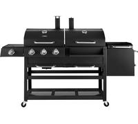 TOWER T978507 3 Burner Grill Gas & Charcoal BBQ & Smoker - Black