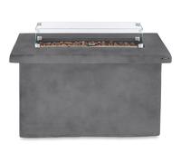 Magna Rectangular Gas Fire Pit Tall Tower Grey One Size