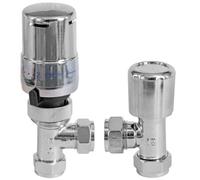 Tower Thermostatic Radiator Valve Angled Trv Rad Lockshield Chrome Valves Set