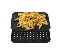 Tower TLINER6 Reusable Rectangular Air Fryer Liners, Pack of 2 Paper Accessories, Suitable for Most 9 Litre Dual Basket Air Fryers Including Tower Vortx and Ninja Foodi, Non-Stick, Dishwasher Safe