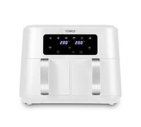 Tower Vortx Dual Basket Air Fryer in White, Size 8.5 Litre, Stainless Steel | Charlies