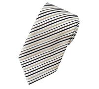 Towergem Extra Long Men's Tie Woven Jacquard Beige/gold Striped Necktie XL 63"