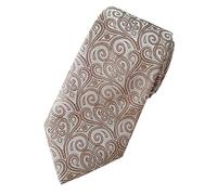 Towergem Extra Long Men's Tie Woven Jacquard Gold Paisley Necktie XL 63"