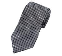 Towergem Extra Long Men's Tie Woven Jacquard Grey Necktie XL 63"