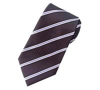 Towergem Extra Long Men's Tie Woven Jacquard Purple Striped Necktie XL 63"
