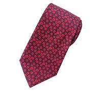 Towergem Extra Long Men's Tie Woven Jacquard Red Floral Necktie XL 63"